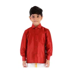 VASTRAMAY Kids Maroon Ethnic Shirt-picture-41