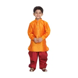 VASTRAMAY Kids Orange & Maroon Kurta Set-picture-27