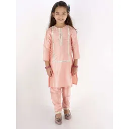 VASTRAMAY Kids Pink Embellished Suit Set-picture-21