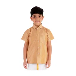VASTRAMAY Kids Rose Gold Ethnic Shirt-picture-31