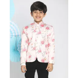 VASTRAMAY Kids White & Pink Floral Print Jacket-picture-35