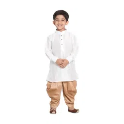 VASTRAMAY Kids White & Rose Gold Kurta Set-picture-35