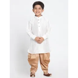 VASTRAMAY Kids White Comfort Fit Kurta Set-picture-36