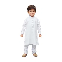 VASTRAMAY Kids White Cotton Kurta Set-picture-19