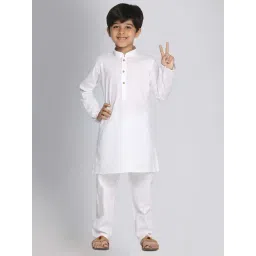 VASTRAMAY Kids White Regular Fit Kurta Set-picture-37