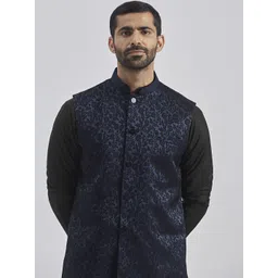VASTRAMAY Mandarin Collar Nehru Jacket image 2