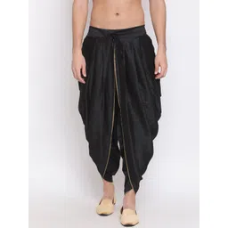 VASTRAMAY Men Black Solid Dhoti Pants-picture-23