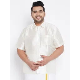 VASTRAMAY Men Cream-Coloured Premium Casual Shirt-picture-20