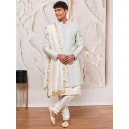 VASTRAMAY Men Embroidered Sherwani Set-picture-42
