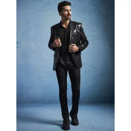 VASTRAMAY Men Embroidered Slim-Fit Single-Breasted Two-Piece Suit image 1