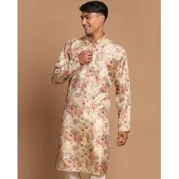 vastramay Men Floral Print Regular Fit Kurta-picture-14