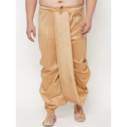 VASTRAMAY Men Gold-Coloured Solid Relaxed-Fit Dhoti Pants-picture-38