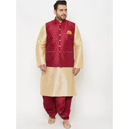 VASTRAMAY Men Gold-Toned Kurti with Dhoti Pants-picture-31