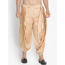VASTRAMAY Men Gold-Toned Pleated Solid Dhoti-picture-37