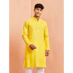 VASTRAMAY Men Mandarin Collar Straight Kurta-picture-18