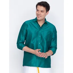 VASTRAMAY Men Premium Opaque Silk Ethnic Shirt-picture-11