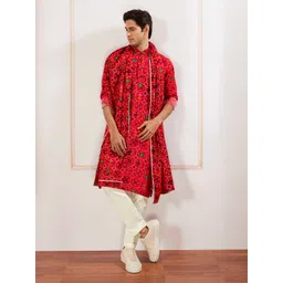 VASTRAMAY Men Printed Regular Kurta with Trousers & With Dupatta-picture-17