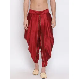VASTRAMAY Men Red Solid Dhoti Pants-picture-18