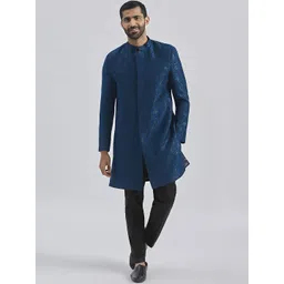 VASTRAMAY Men Self-Design Sherwani Set-picture-37