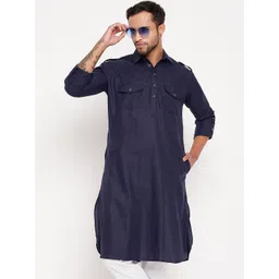 VASTRAMAY Men Solid Regular Pathani Kurta-picture-41