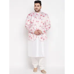VASTRAMAY Men White Kurta with Churidar-picture-22