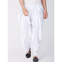 VASTRAMAY Men White Solid Cowl Dhoti Pants-picture-38