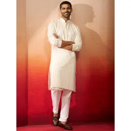 VASTRAMAY Men Yoke Design Mandarin Collar Straight Kurta with Pyjamas-picture-16