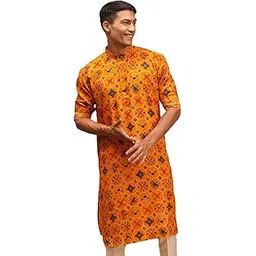 vastramay Men's Cotton Blend Kurta | Longline Pathani Style Rayon Printed | Kurta for Festivals - Stylish, Comfortable - Perfect for Celebrations and Cultural Events, Navratri & Diwali-picture-31