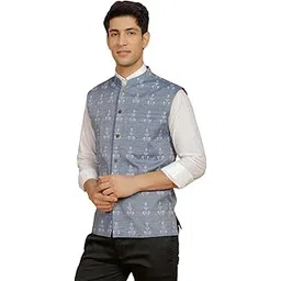 vastramay Men's Cotton Kurta I Self Design Jacket Regular Nehru Jacket I Fastive Party Wedding Neharu Jackets-picture-11