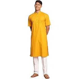 vastramay Men's Cotton Linen Kurta Pyjama Set (1)-picture-49