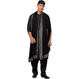 vastramay Men's Elegant Kurta, Pyjama, and Dupatta Set – Classic Ethnic Wear for Weddings & Festive Occasions-picture-46