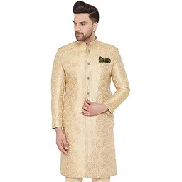vastramay Men's Silk Blend Regular Fit Casual Sherwani-picture-55