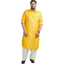 vastramay Men’s Solid Straight Kurta with Patiala – Ethnic Wear with Shirt Collar & Roll-Up Sleeves-picture-50