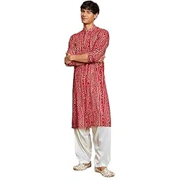 vastramay Men's Summer Cotton Bandhani Printed Kurta & Patiala Set – Ethnic Wear for Festive & Cultural Events-picture-38