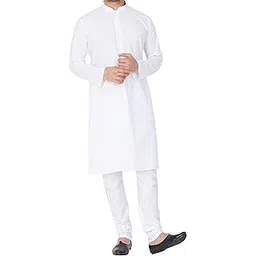 vastramay Men's White Cotton Kurta Pyjama Set (VASMK122WHnPCWHnC_40)-picture-47