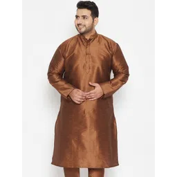 VASTRAMAY Plus size Men Coffee Brown Kurta-picture-21