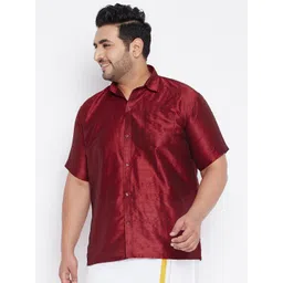 VASTRAMAY Plus Size Men Maroon Premium Casual Shirt-picture-23