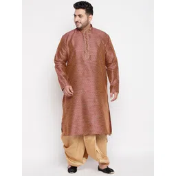 VASTRAMAY Plus Size Men Woven Regular Kurta with Dhoti Pants-picture-29