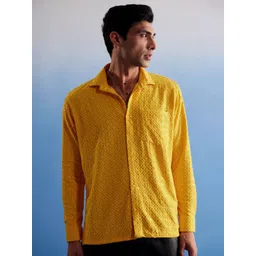 VASTRAMAY Premium Sequinned Embellished Ethnic Shirt-picture-30