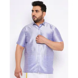 VASTRAMAY Premium Spread Collar Regular Fit Silk Casual Shirt-picture-23