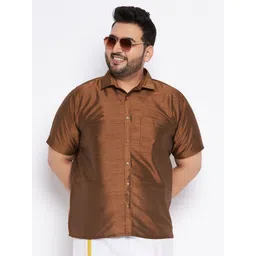 VASTRAMAY  Premium Spread Collar Regular Fit Silk Casual Shirt-picture-27