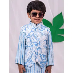 VASTRAMAY Printed Pure Cotton Woven Nehru Jacket-picture-32