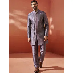 VASTRAMAY Self-Design Sherwani Set-picture-39