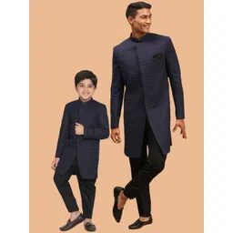 VASTRAMAY Self-Design Slim-Fit Sherwani Set-picture-29