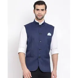 vastramay Slim Fit Nehru Jacket with Welt Pockets-picture-11
