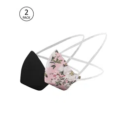 VASTRAMAY Unisex Pack Of 2 Pcs Pink & Black Reusable 3-Ply Protective Outdoor Masks-picture-28