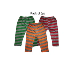 VastraMilap Kids Unisex Pack of 3 Striped Cotton Pyjamas-picture-43