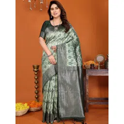 Vastravatika Ethnic Motifs Zari Art Silk Handloom Banarasi Saree-picture-34