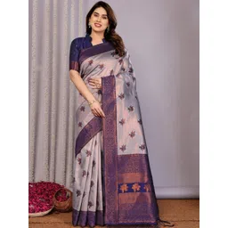 Vastravatika Floral Zari Art Silk Handloom Banarasi Saree-picture-15