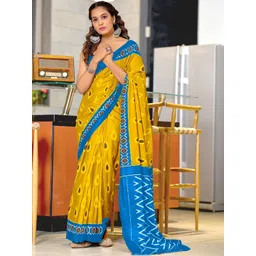 VASVI Ethnic Motifs Pure Cotton Block Print Saree-picture-25